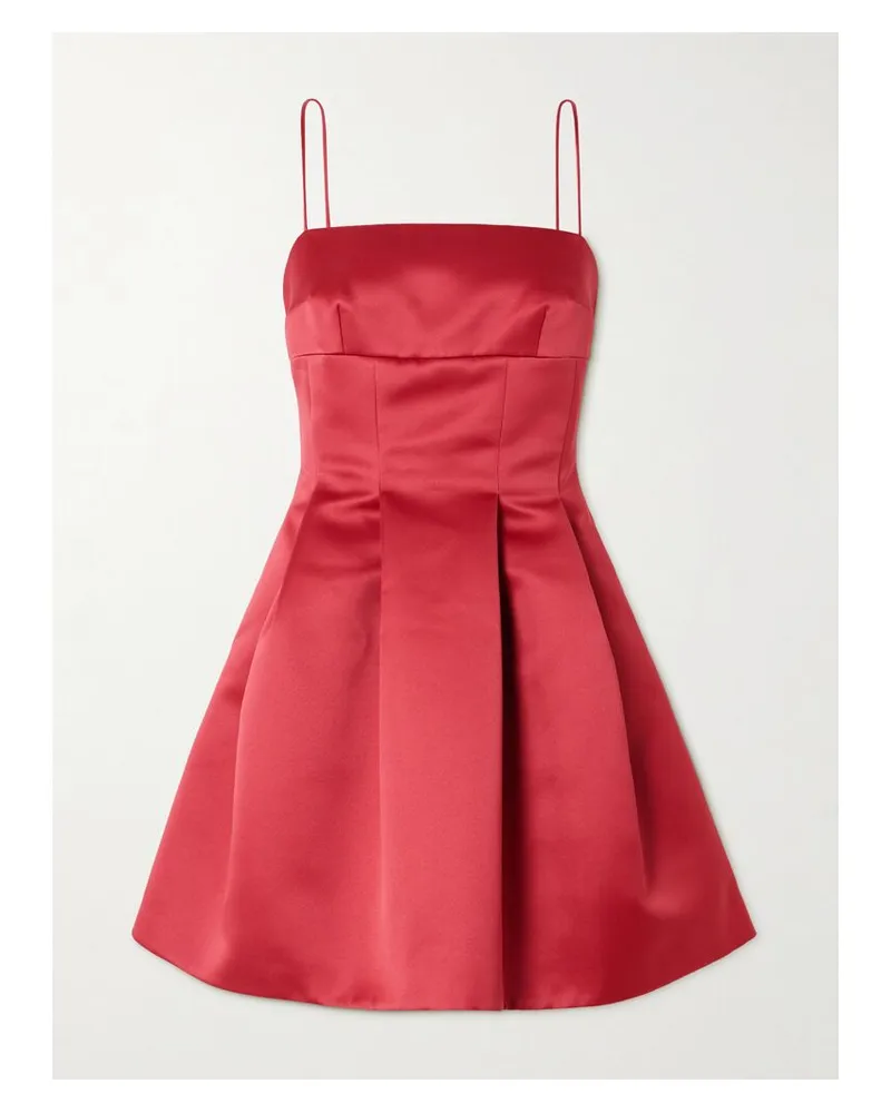 EMILIA WICKSTEAD Honor Minikleid Aus Duchesse-satin Mit Falten - Rot Rot