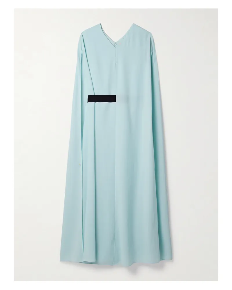 Roksanda Ilincic Fyera Midikleid Aus Crêpe Mit Cape-effekt Und Gürtel - Blau Blau