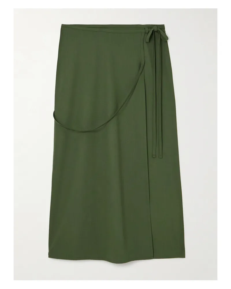 Christophe Lemaire Midi-wickelrock Aus Wolle - Grün Grün