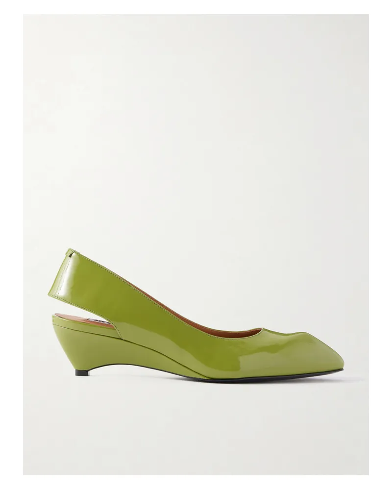 Jil Sander Slingback Leather Pumps - Green Green