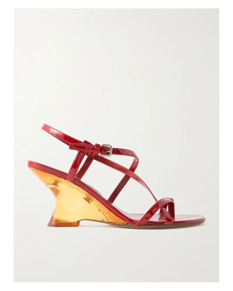Dries van Noten Sandalen Aus Lackleder Mit Keilabsatz - Rot Rot