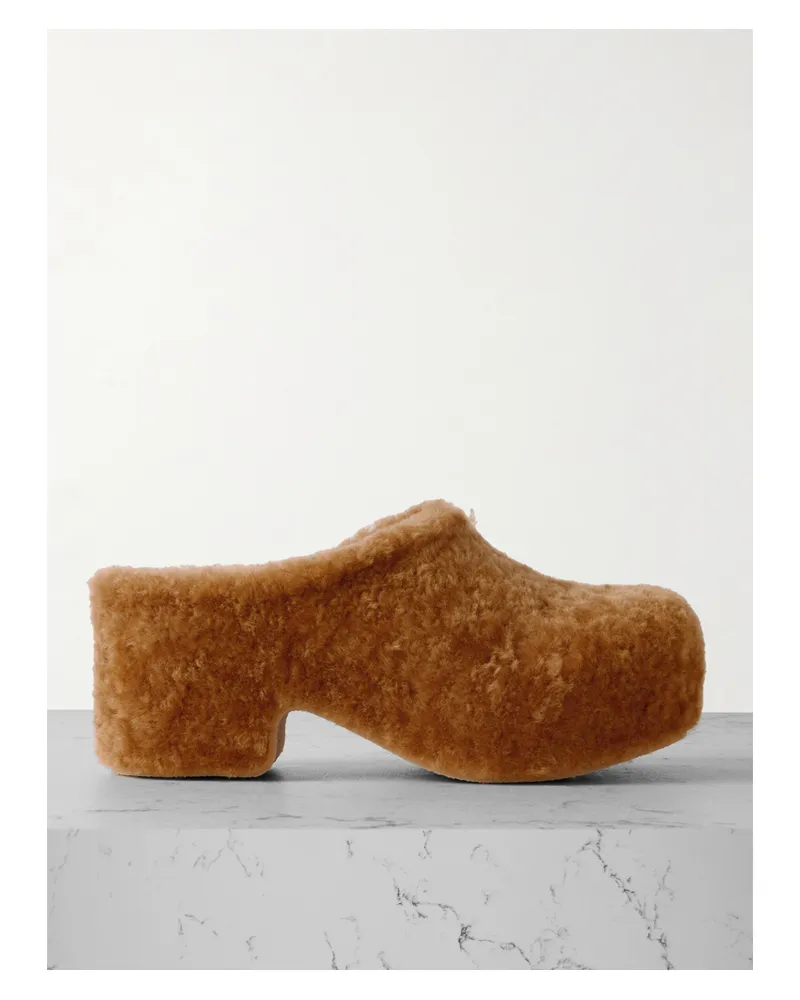 Dries van Noten Mules Aus Shearling - Braun Braun