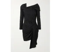 Elara Asymmetrisches Kleid Aus Stretch-seide Mit Polka-dots - Schwarz