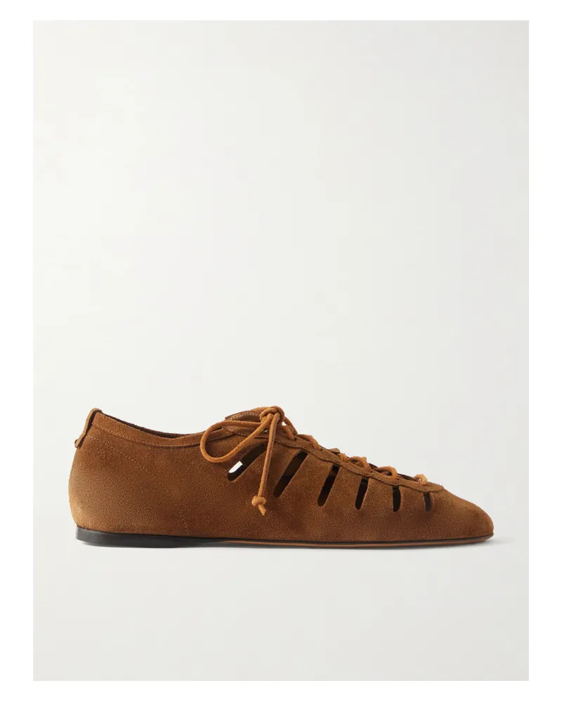 Isabel Marant Cutout Suede Sneakers - Brown Brown