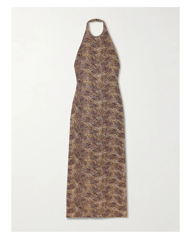 TOVE Colette Neckholder-midikleid Aus Crêpe Mit Zebraprint - Animal-Print Animal-print