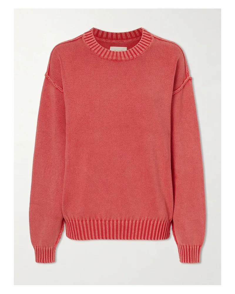 Aimé Leon Dore Inside Out Crewneck Cotton Sweater - Red Red
