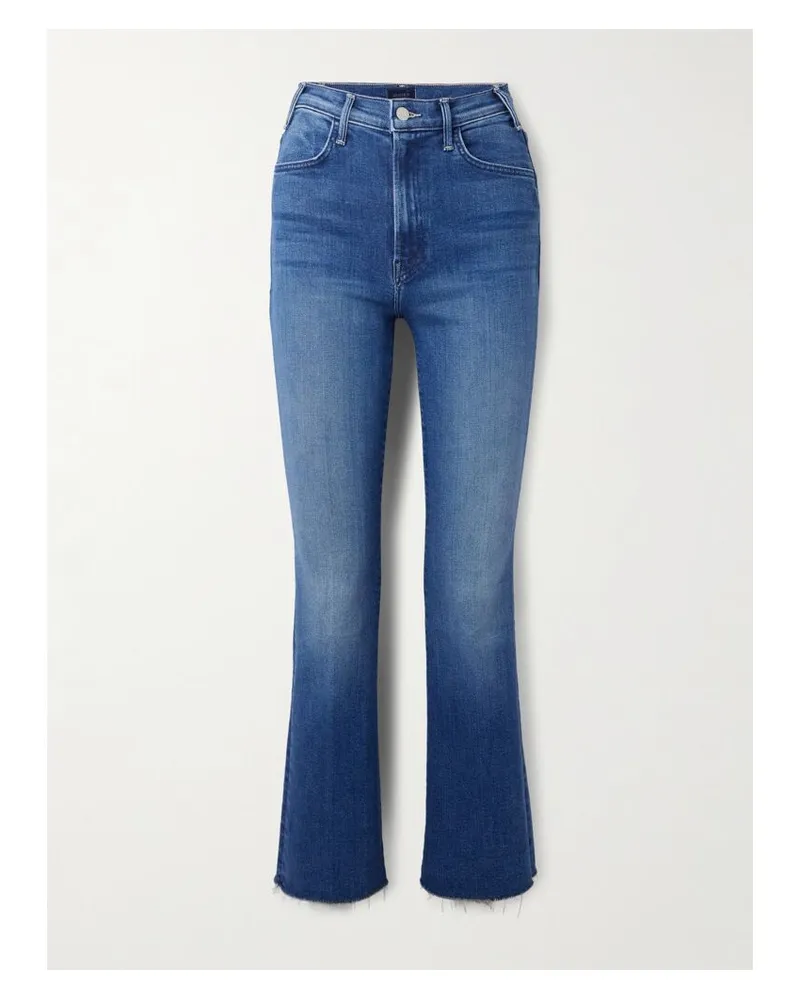 Mother The Hustler Flood Fray Hoch Sitzende Bootcut-jeans - Blau Blau