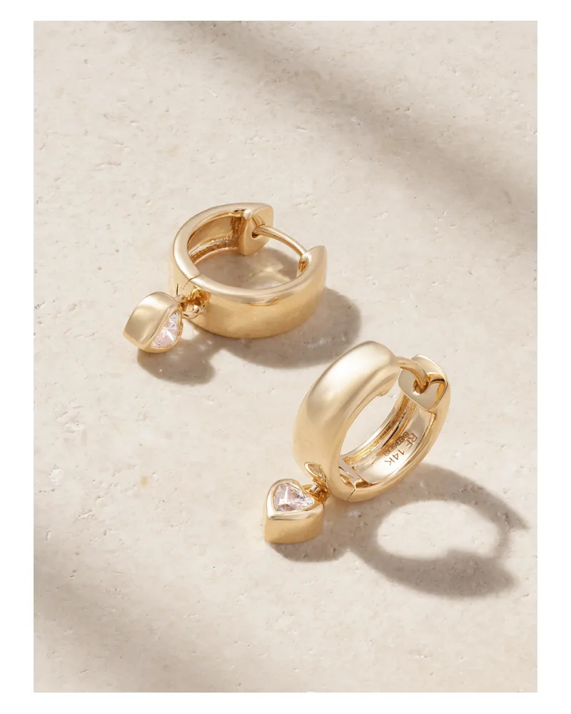 Roxanne First Everyday Drop Creolen Aus 14 Karat Gold Mit Diamanten Gold