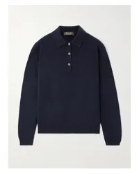 Loro Piana Pullover aus Kaschmir mit Polokragen Blau