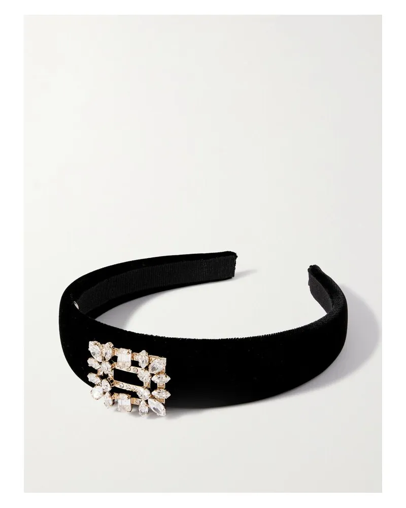 Roger Vivier Broche Haarreif Aus Samt Mit Kristallen - Schwarz Schwarz