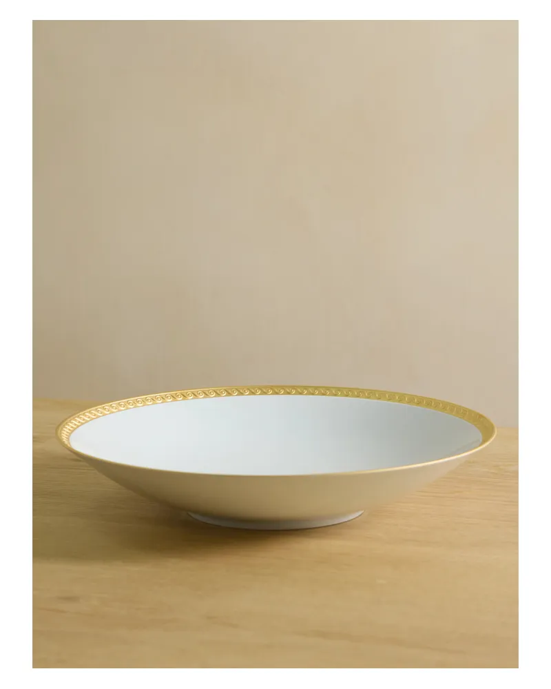 L’OBJET Neptune Large Gold-plated Porcelain Bowl - White White