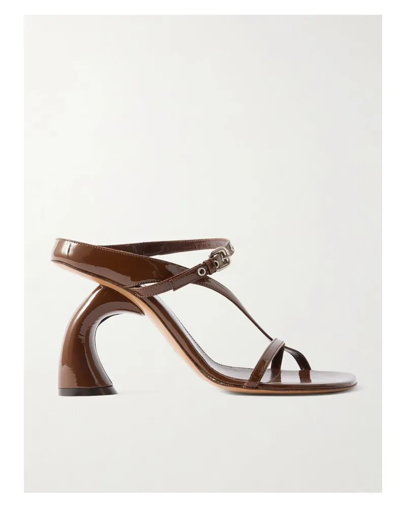 Dries van Noten Mules Aus Lackleder - Braun Braun