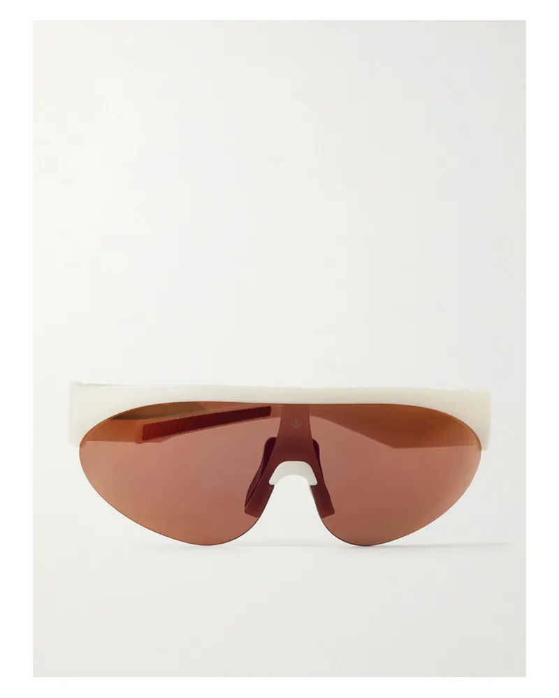 Moncler Round-frame Rubber Sunglasses - White White