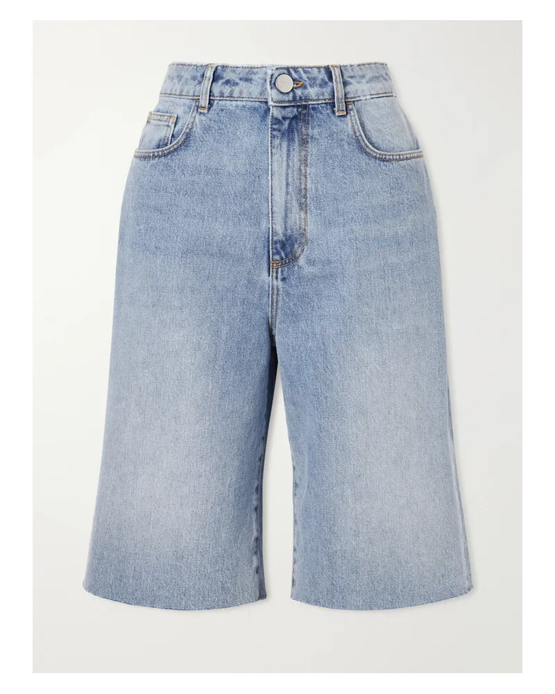 Róhe Distressed Denim Shorts - Blue Blue