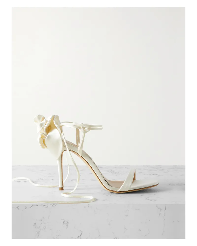 Magda Butrym Sandalen Aus Satin Mit Applikation - Creme Creme