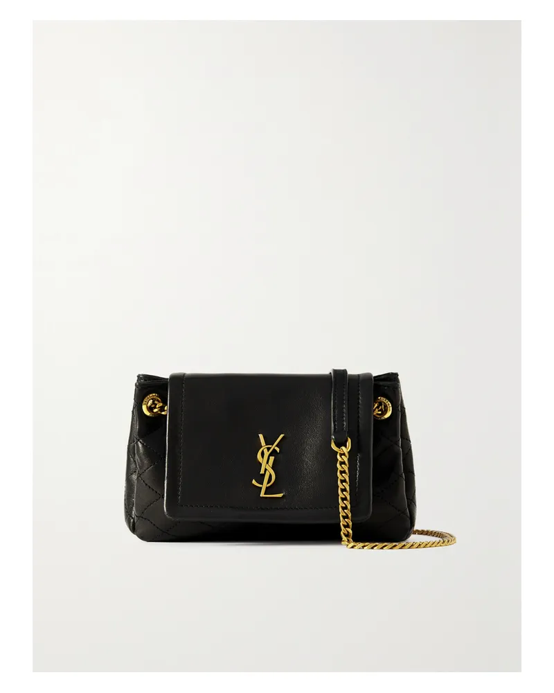 Saint Laurent Nolita Mini Matelassé Leather Shoulder Bag - Black Black