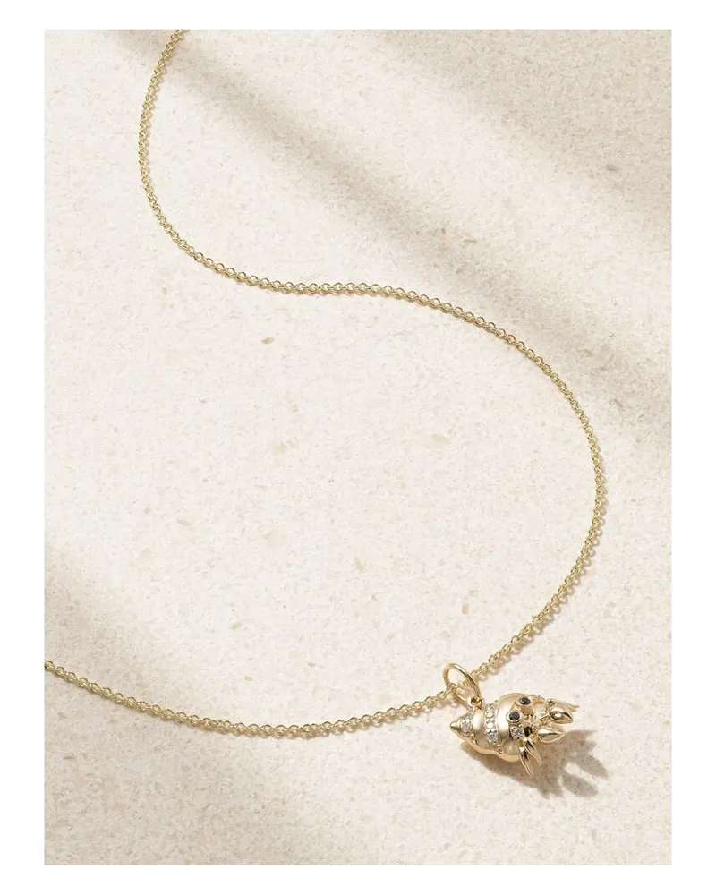 Sydney Evan Hermit Crab Kette Aus 14 Karat Gold Mit Diamanten Gold