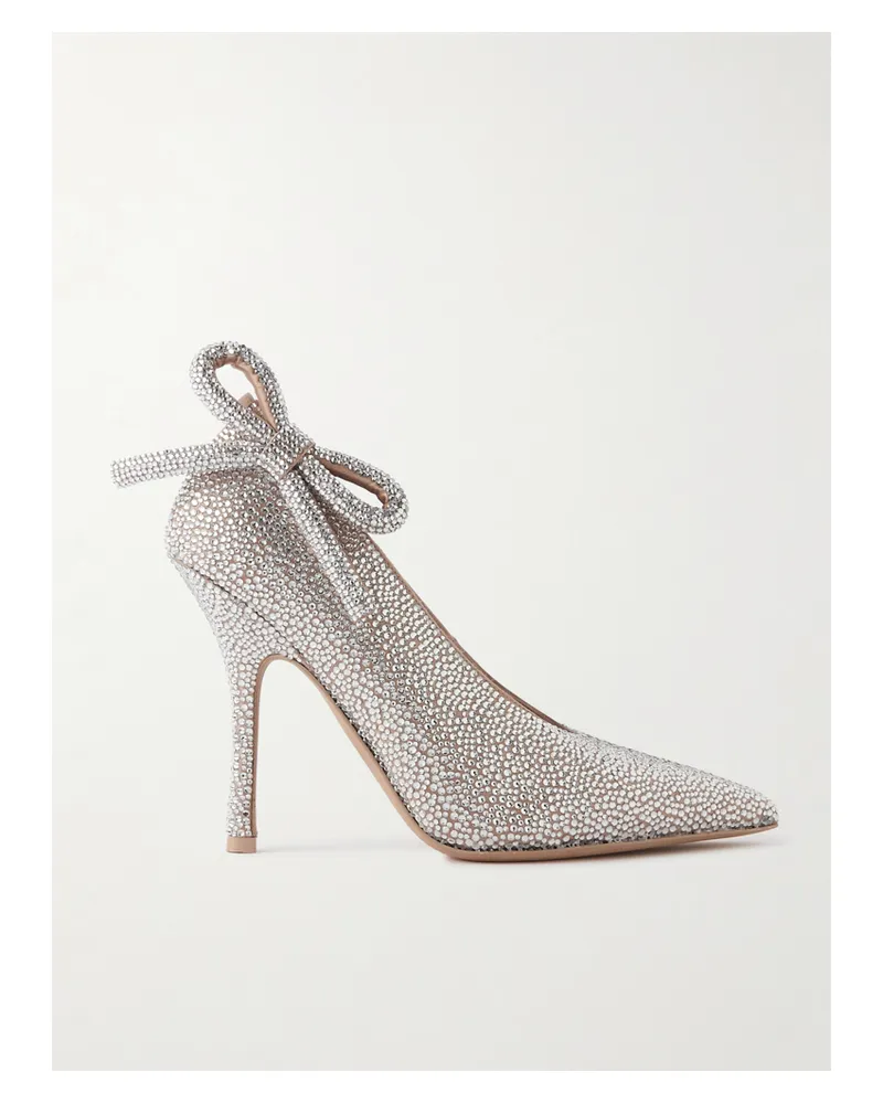 Valentino Garavani Pumps Aus Satin Mit Kristallen - Pink Pink