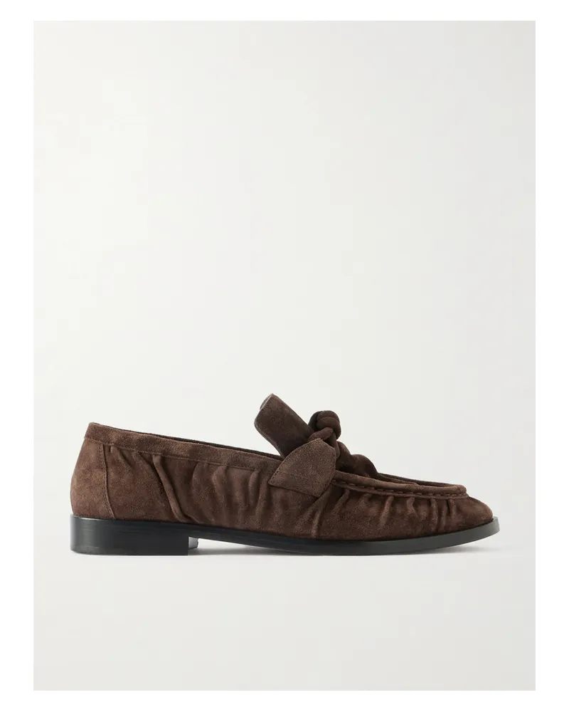 Bottega Veneta Astaire Loafers Aus Veloursleder Mit Knoten - Braun Braun