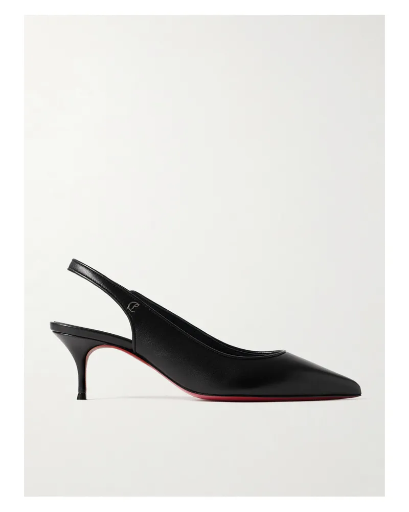 Christian Louboutin Sporty Kate 45 Leather Slingback Pumps - Black Black