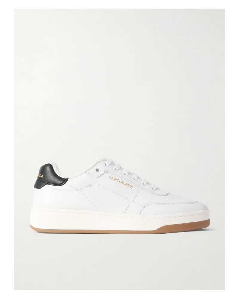Saint Laurent Sl/61 Sneakers Aus Leder Mit Logoprint - Weiß Weiß
