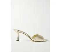 Skye 70 Mules In Metallic-craquelé-optik - Gold