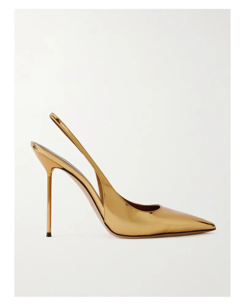 Paris Texas Lidia Slingback-pumps Aus Leder Mit Spiegeleffekt - Metallic Metallic