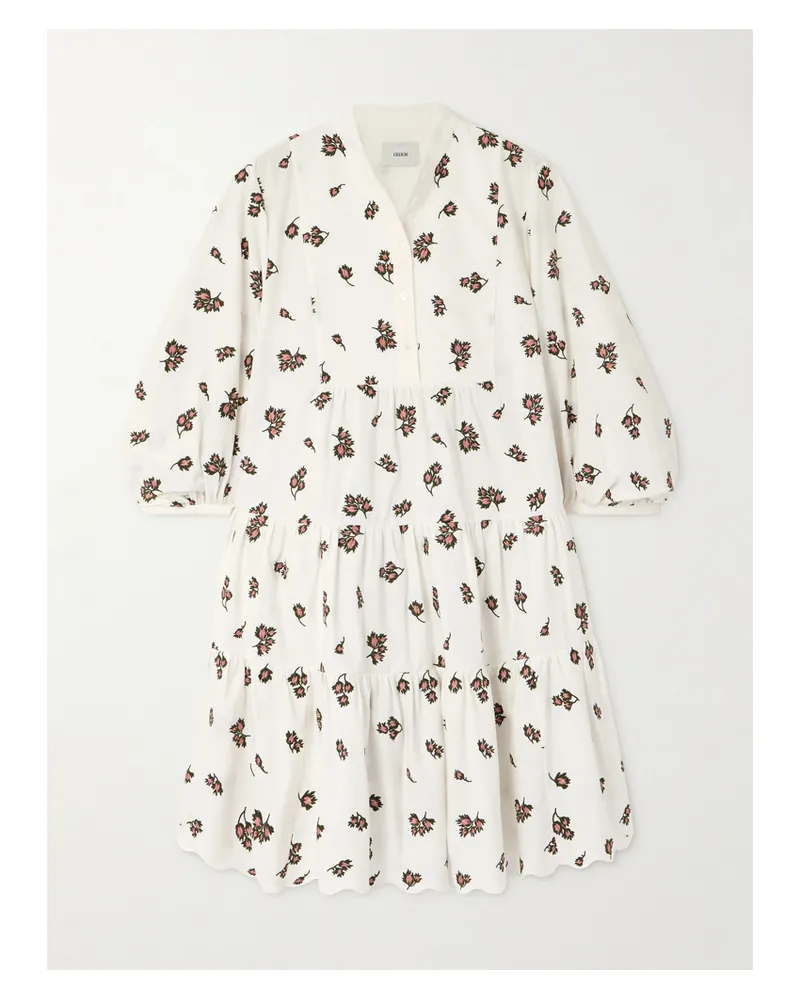 Erdem Minikleid Aus Einer Baumwollmischung Mit Stickereien - Weiß Weiß