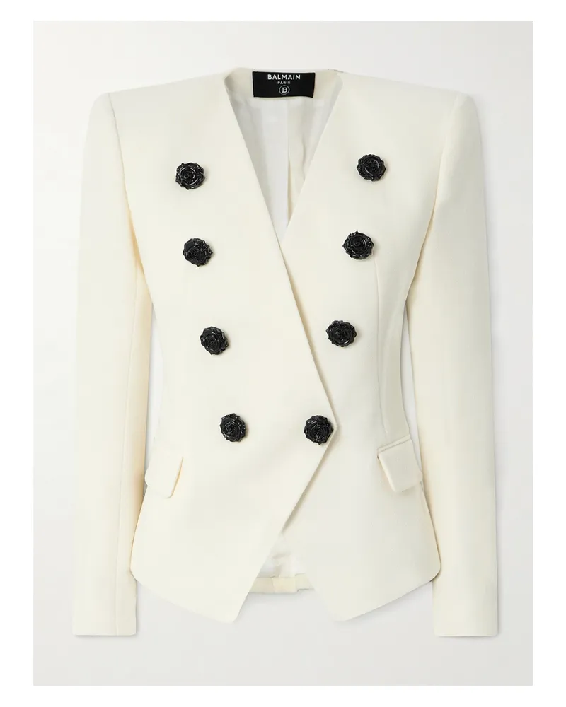Balmain Blazer Aus Wolle Mit Verzierungen - Weiß Weiß