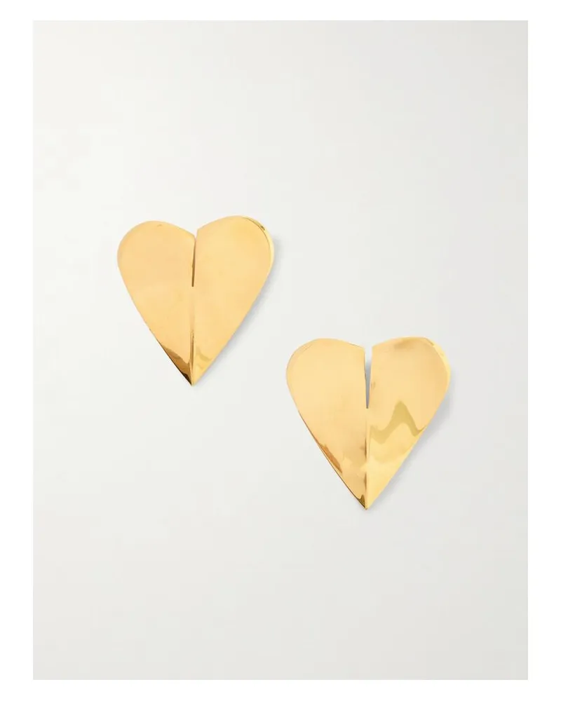 Alaïa Torn Heart Goldfarbene Oversized-ohrringe Gold