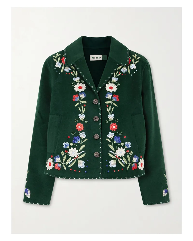 RIXO Jude Jacke Aus Wollfilz Mit Stickereien - Grün Grün