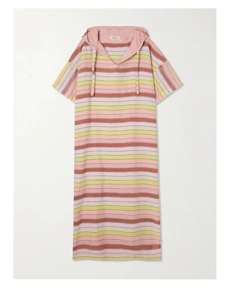 lemlem Beritu Strandkleid Aus Gestreifter Baumwolle Mit Kapuze - Pink Pink