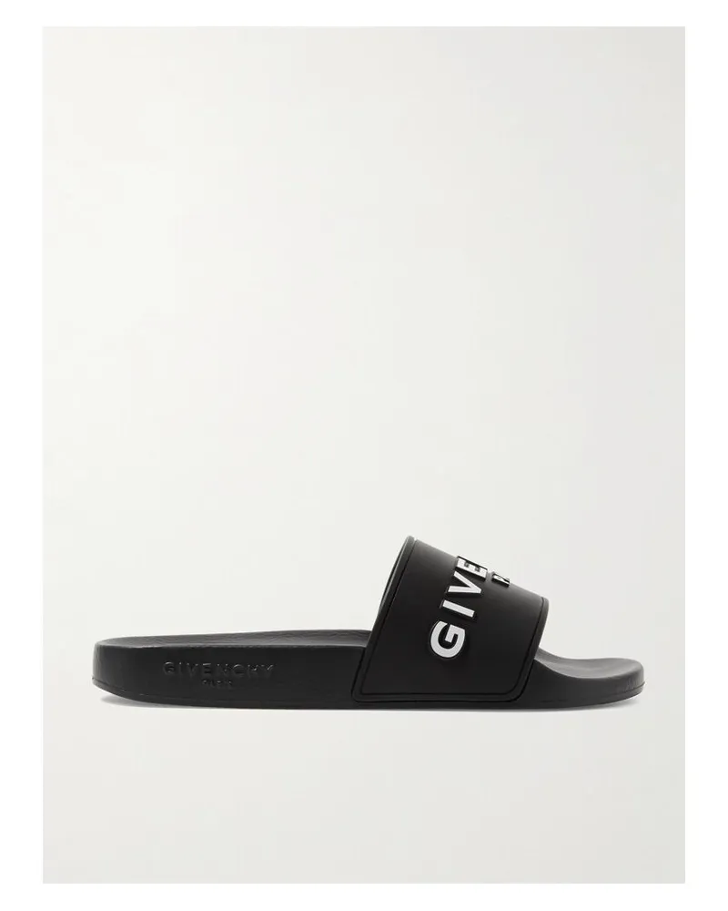 Givenchy Pantoletten Aus Gummi Mit Logoprägung - Schwarz Schwarz