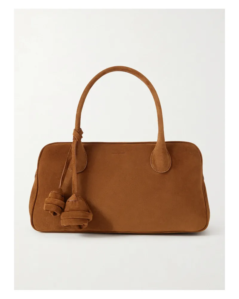 Magda Butrym Brigitte Embellished Suede Tote - Brown Brown