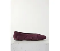 Tabi Ballerinas Mit Geteilter Kappe Aus Veloursleder - Burgunder
