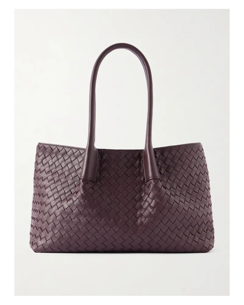 Bottega Veneta Pinacoteca Reversible Intrecciato Leather Tote - Burgundy Burgundy