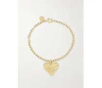 Small Pour Toujours Heart 14-karat Gold Diamond Bracelet