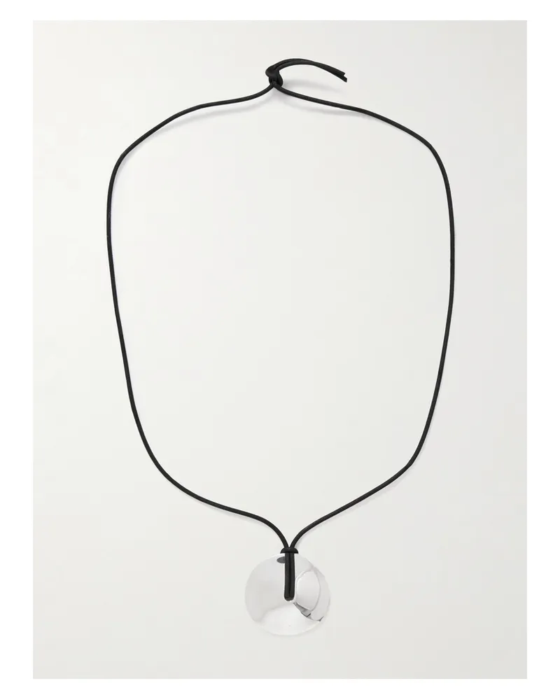 AGMES Cora Recycled Silver And Cord Necklace Silver