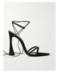 Saint Laurent Liza Sandalen aus Satin Schwarz