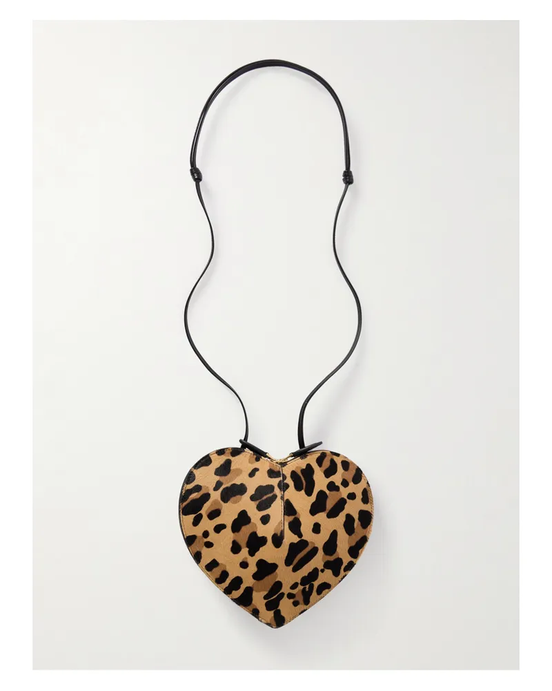 Alaïa Le Coeur Leopard-print Leather-trimmed Calf Hair Shoulder Bag - Animal print Animal