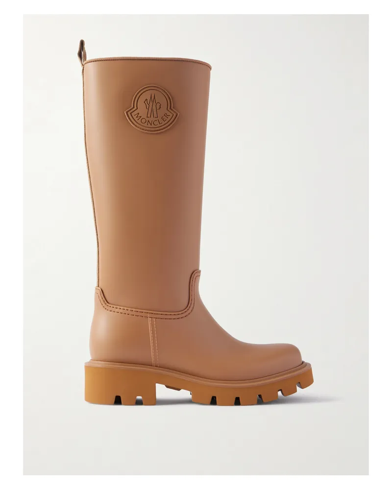 Moncler Kickstream Pvc And Shell Knee Boots - Brown Brown