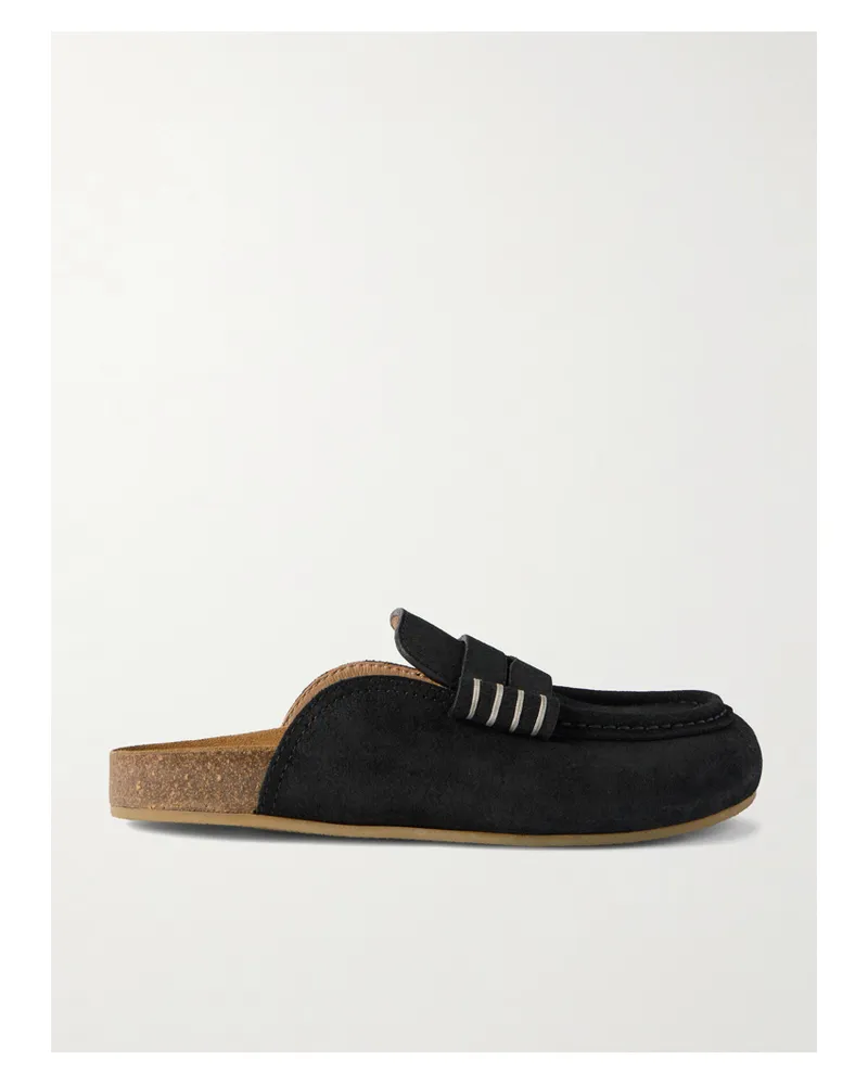 J.W.Anderson Stitch Slippers Aus Veloursleder - Schwarz Schwarz