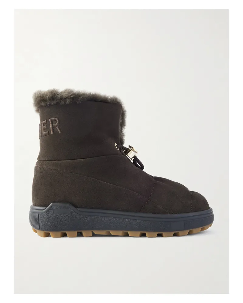 Bogner Chamonix Stiefel Aus Veloursleder Mit Shearling-futter Und Stickerei - Braun Braun