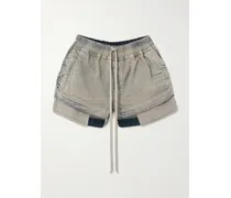 Mehrlagige Jeansshorts - Blau