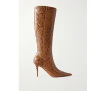 Barbara Snake-effect Knee Boots - Animal Print