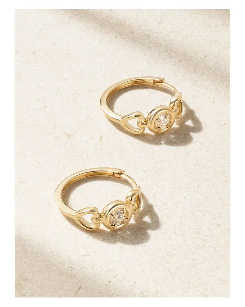 Stone & Strand Silvia Creolen Aus 14 Karat Gold Mit Diamanten Gold