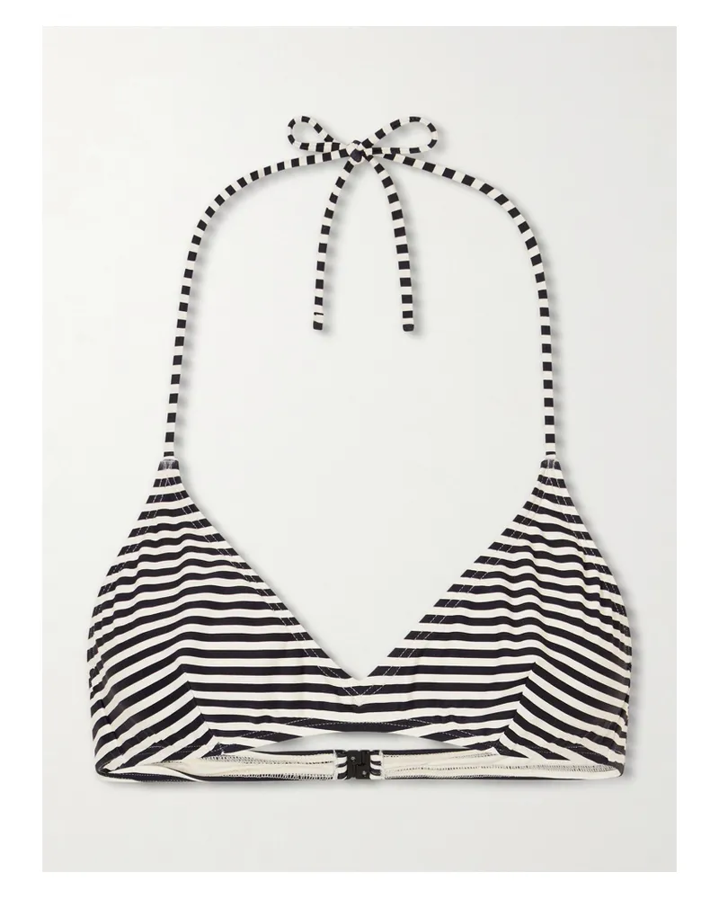 Nili Lotan Striped Triangle Bikini Top - Black Black