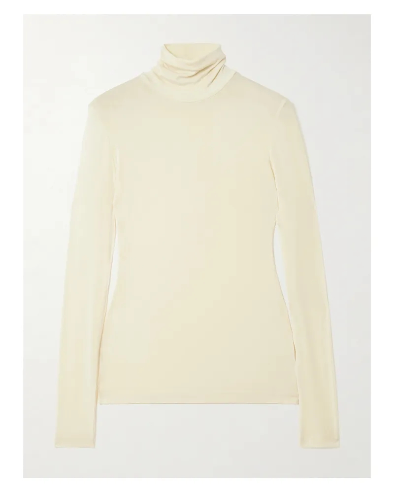 AGOLDE Pascale Stretch-lyocell Turtleneck Top - Off-white Off-white