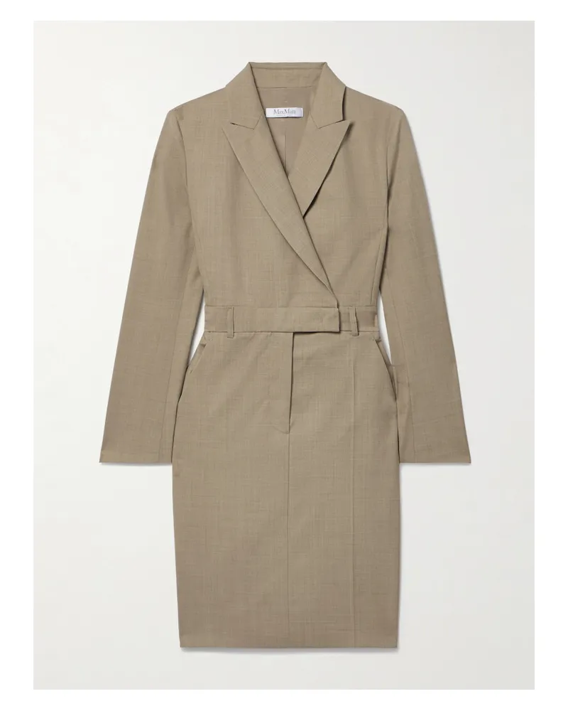 Max Mara Odessa Kleid Aus Wolle Mit Wickeleffekt - Neutral Neutral