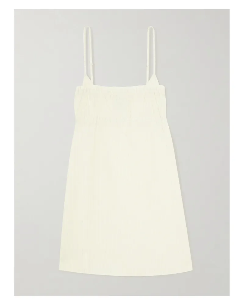 Deiji Studios Edge Striped Organic Cotton Mini Dress - Yellow Yellow